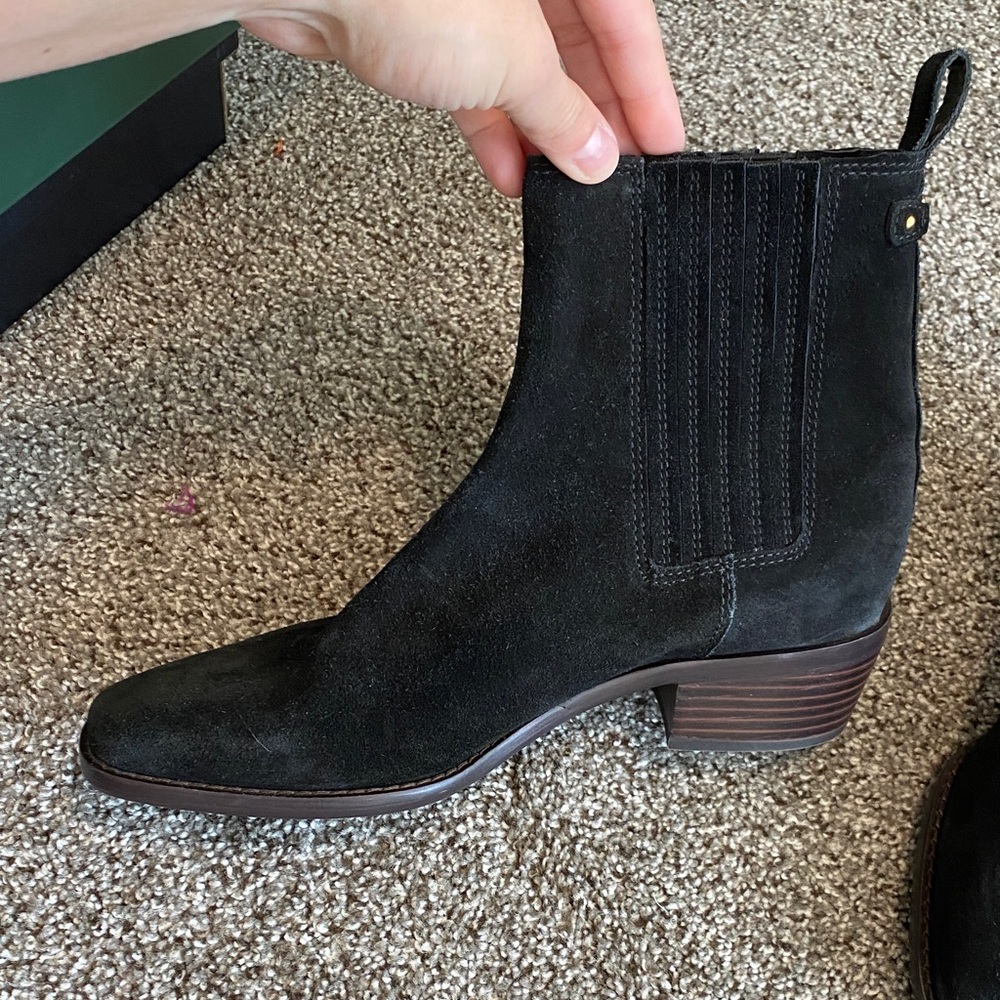 Sam Edelman Dark Suede Ankle Booties - Picture 2 of 10